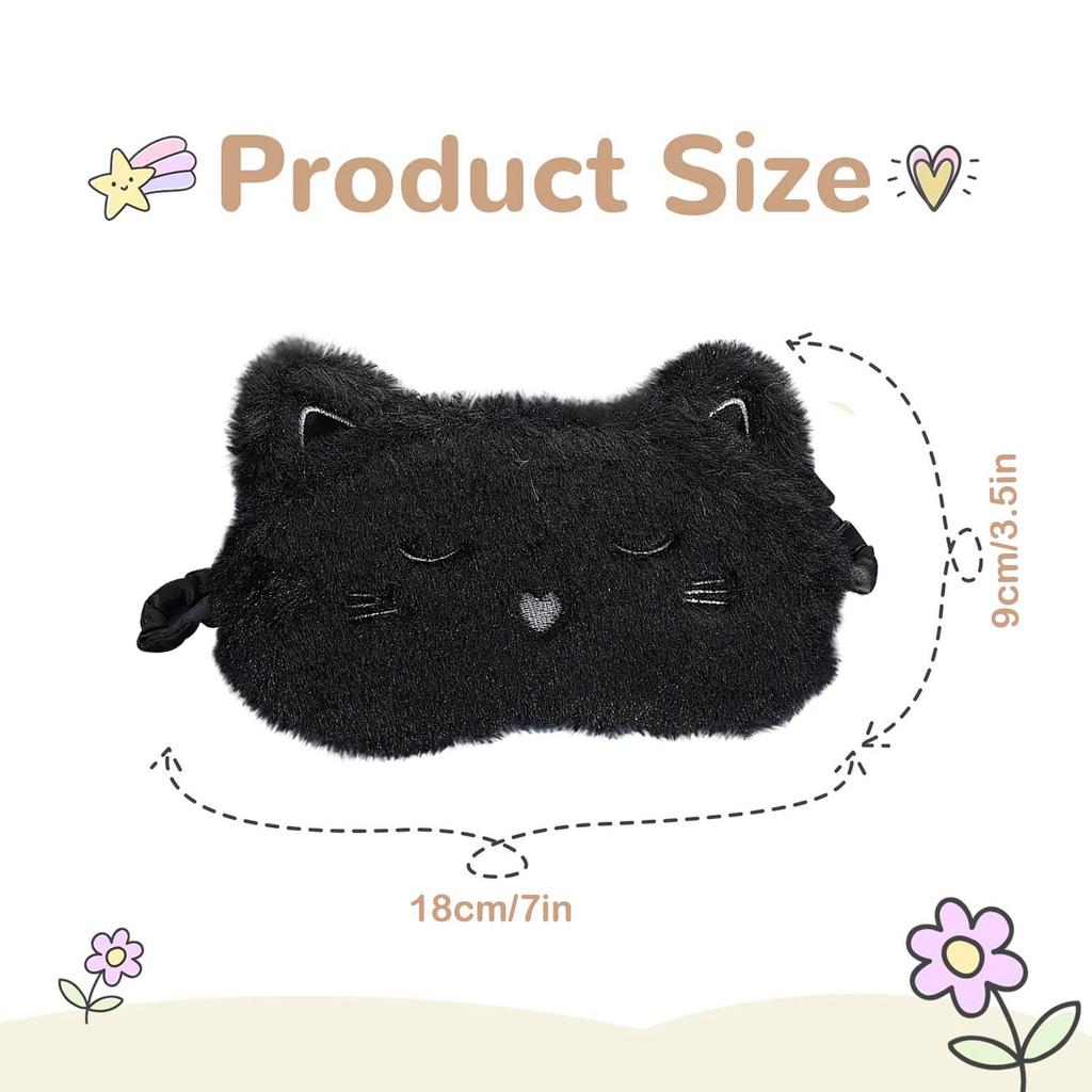 3D Cute Breathable Eye Mask Made from Natural Silk and Plush