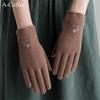 Thin Velvet Warm Gloves Touch Screen Mittens Fashion All Finger Gloves  Outdoor