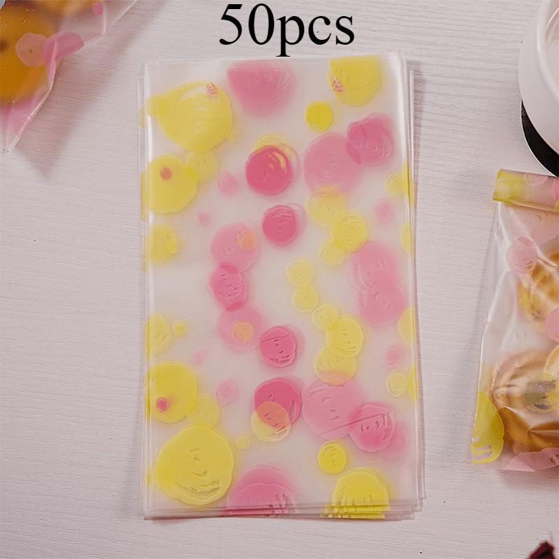 50 Stück Rosa Kreis Lebensmittelverpackungsbeutel Geeignet für Lebensmittel Nüsse Kekse Backwaren Küchenzubehör Mattierte Verpackungsbeutel für Kurztrips