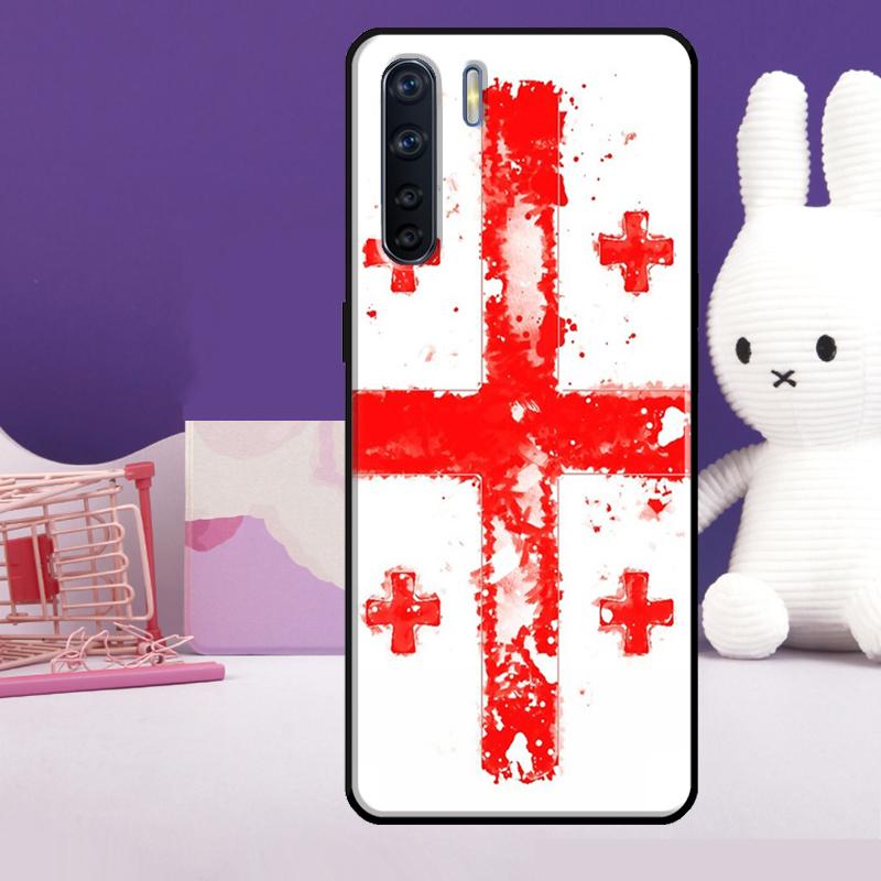 Georgia Grunge Flag Case For Oppo A18 A38 A78 A98 A58 A60 A80 A40 A96 A76 A16 A94 A74 A54 A15 A17 A57 A77 A5 Pro