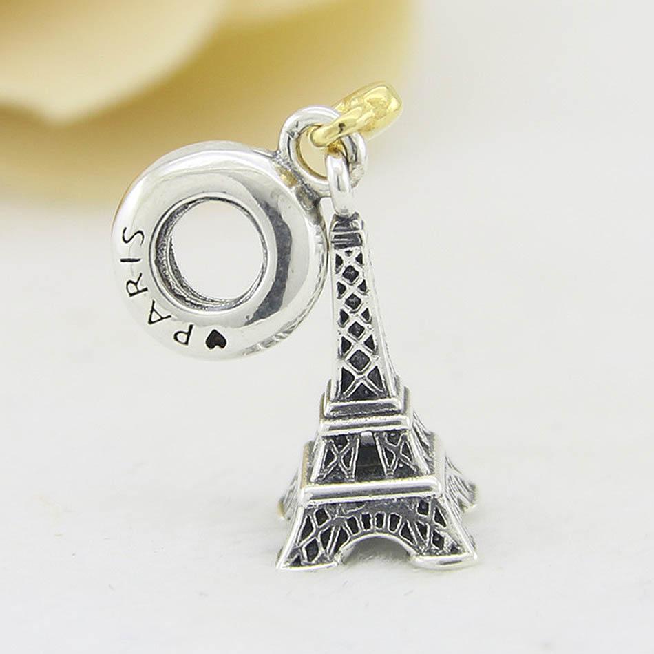 

Оригинальная подвеска в виде Эйфелевой башни в Париже и золотого сердца, подходит для браслета из стерлингового серебра 925 пробы с подвесками, ювелирные изделия своими руками