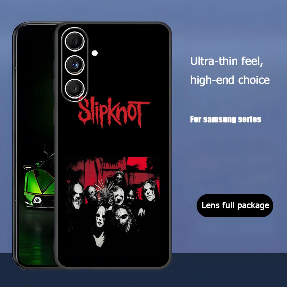 Popular S-Slipknot Band Rock Phone Case For Samsung Galaxy S25 S24 S23 S22 S21 S20 Plus Ultra Note20 Soft Black