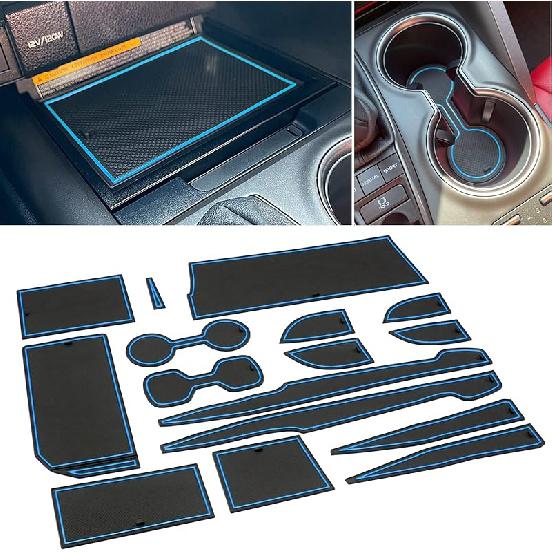 For Toyota Camry Accessories 2018      2024  Cup Holder Ert, Center Console Liner Organizer Door Pocket Mats (White Trim) - 16 Pcs Set