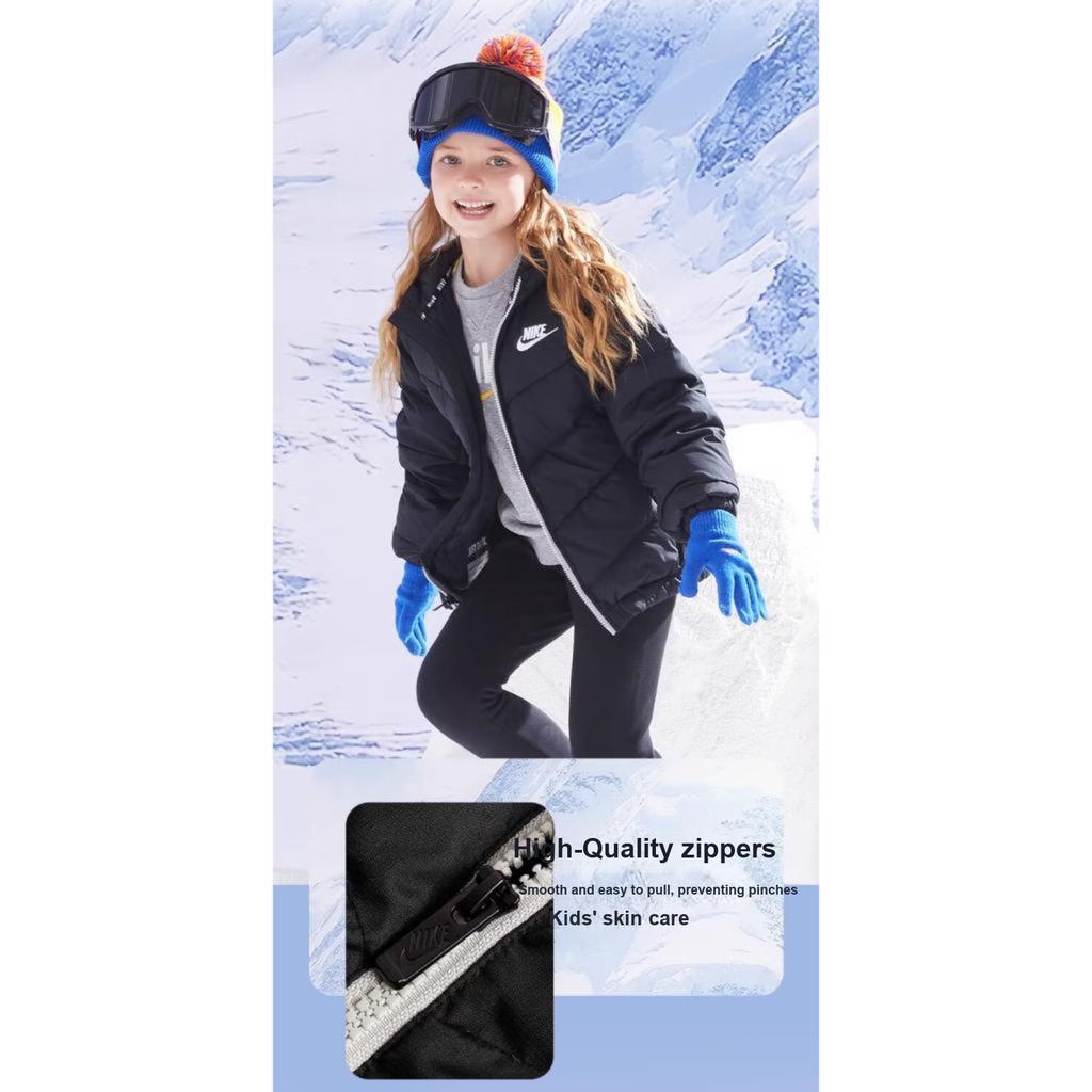 Nike Down Jacket 22 Solid Color Thickened Windproof Warm Kids Jackets Black NY2232145PS-002