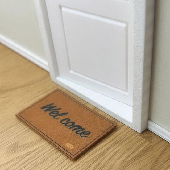 5Pcs Miniature Rugs Realistic 1/12 Scale Tiny Welcome Mat Miniature Floor Mats for Doll Mansion Entrance Porch