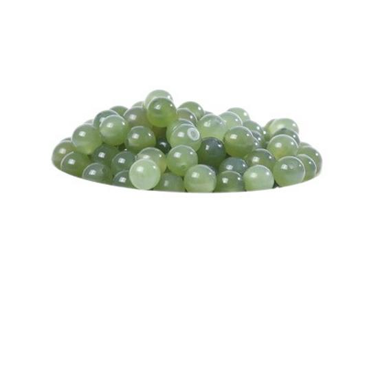 Koraliki z zielonego, czystego wody jadeitu Hetian: Okrągłe Białe i Zielone Koraliki Jadeitowe do Projektów Bransoletek lub Naszyjników DIY