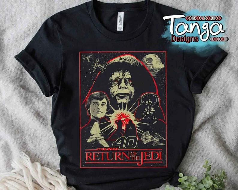 Return of the Jedi 40th Anniversary Retro Vintage Shirt Star Wars Day Tee Gala S