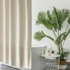 Luxuriöse wasserdichte Duschvorhänge aus Leinen Moderner Stil Badezimmervorhang mit Haken Einfarbig Dickes Gewebe Bad-Trennvorhang