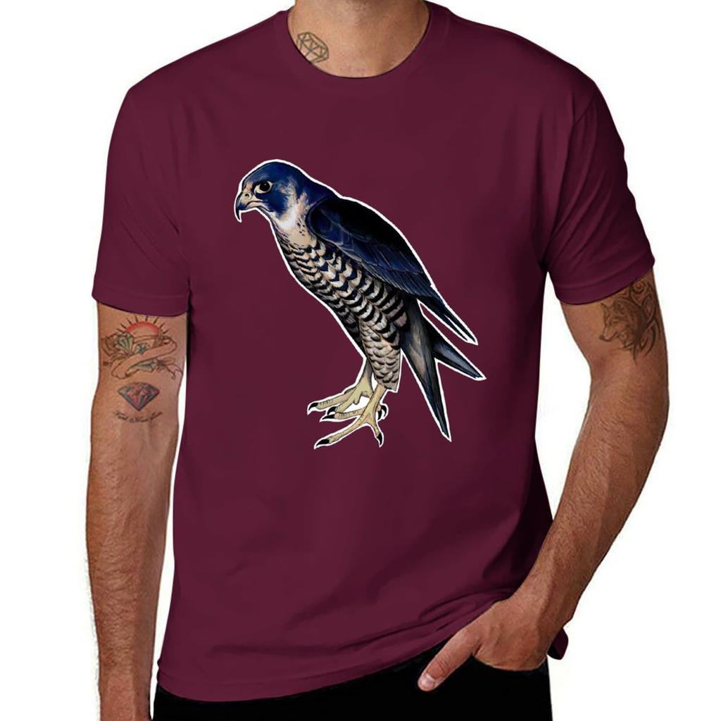 Peregrine Falcon colored digital art T-Shirt graphic t shirts heavyweights customizeds essential t shirt men clothes