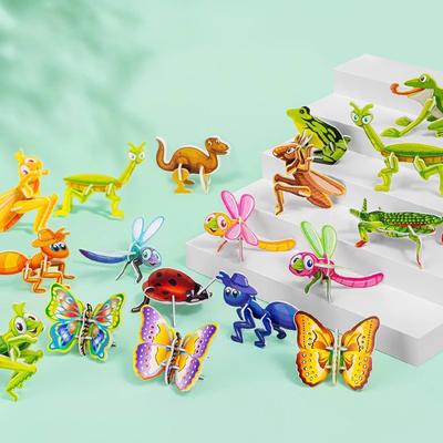 Puzzle 3D per bambini giocattoli 25 pezzi puzzle educativo 3D cartone animato puzzle 3D puzzle cartone animato arte artigianato regali per ragazzi ragazze