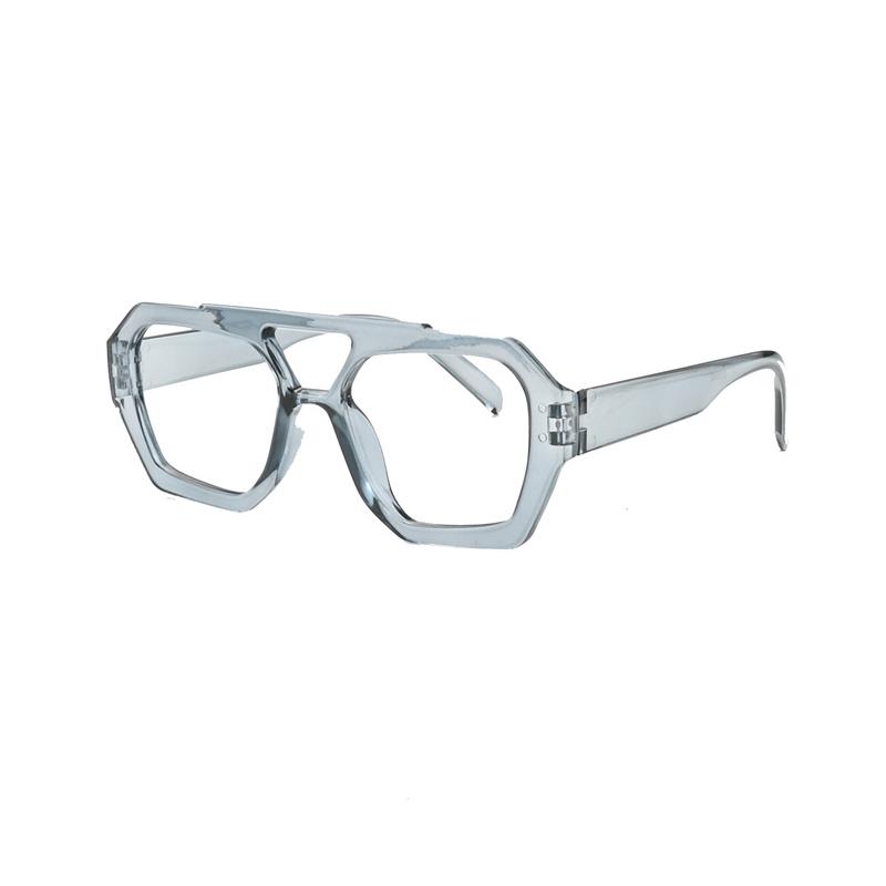 

Women Photochromic Eyeglass Polygon Double Beam Oversized Frame Anti Blue Ray Short Sight Prescription Myopia Custom Men Glasses 0