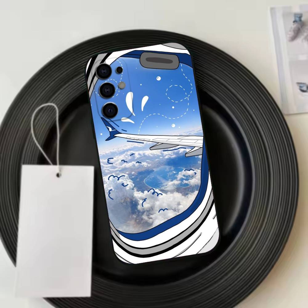Simple Cloud Letters Pattern  Phone Case Black Silicone Soft For Samsung S25,S24,S21,S22,S23,S30,Ultra,S20,Plus,Fe,Lite