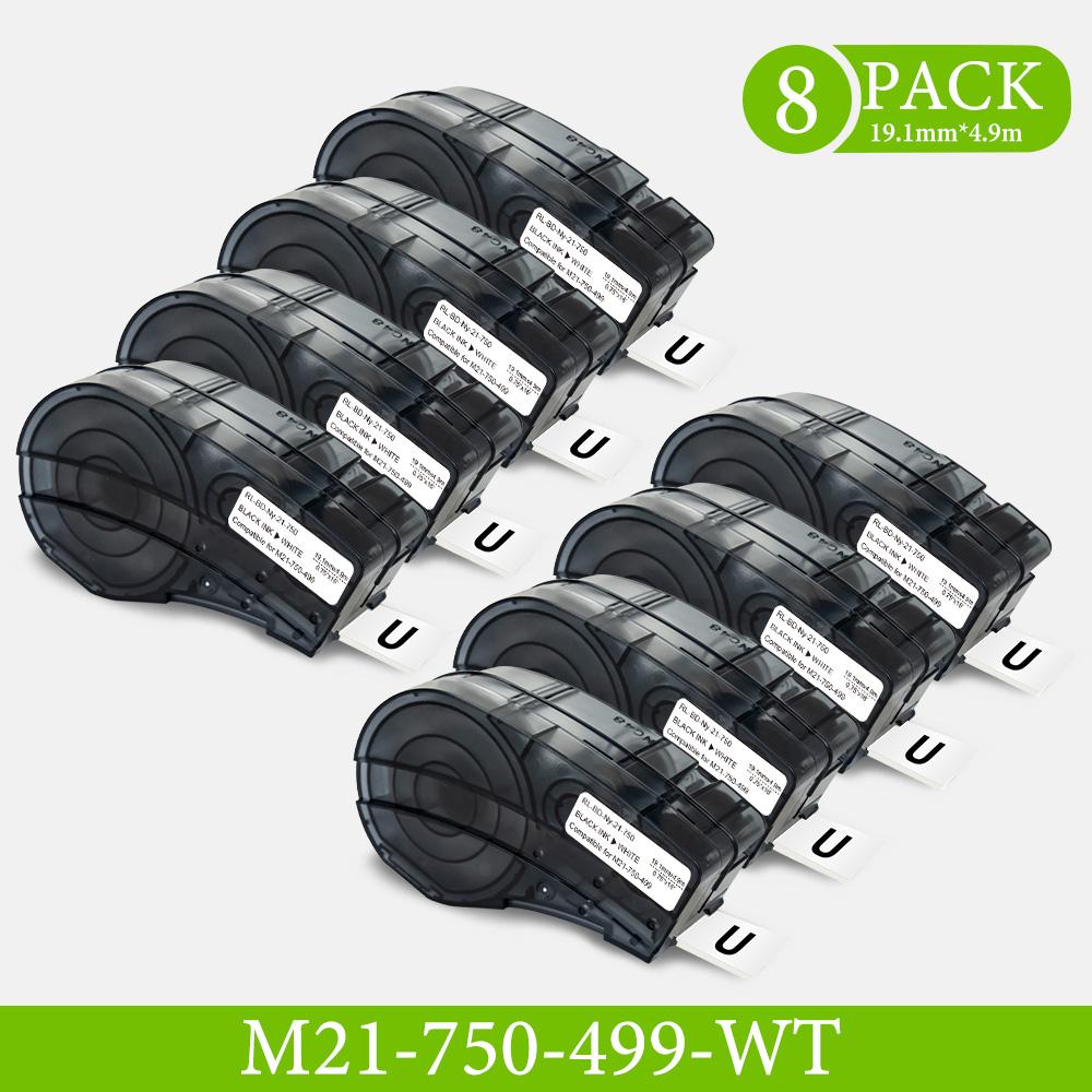 

Картридж з етикетками 1-10 шт. Сумісний з Brady M21-750-499 19,1 мм Біла нейлонова тканинна стрічка 3/4 для принтера етикеток BMP21-LAB/Plus