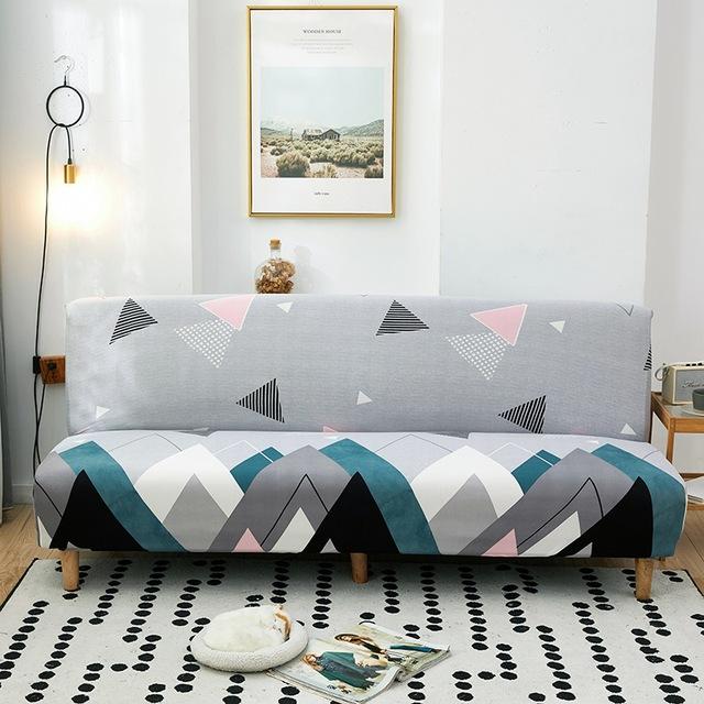 Fashion Geometric Sofa Cover Folding Sofa Bed Armless All-inclusive Anti-dust lipcover Stretch Elastic Cover Furniture Protector