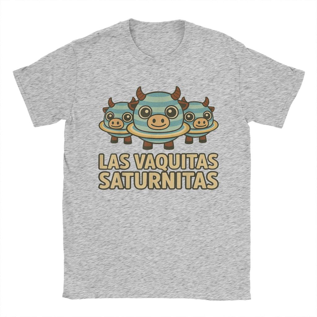 Casual T-Shirt Summer Las Vaquitas Saturnitas Funny Italian Brainrot Kids Meme T-Shirts Tee Shirt for Men Short Sleeve Clothes