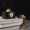 Černý a zlatý vintage telefon ve tvaru pevného minimalistického keramického výstavního kusu pro domácí dekoraci Balení po 1