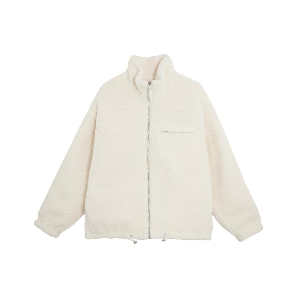 Puma Navy Series Solid Color Reversible Long Sleeve Jacket Unisex Jacket White 623125-65