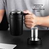 Smart Stainless Steel Insulated Mug with Handle for Tea & Water Separation, Customizable for Men & Women.