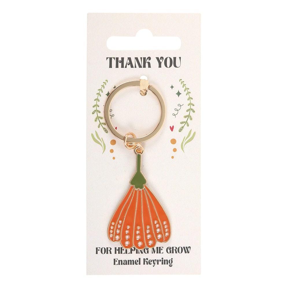 Something Different Thank You For Helping Me Grow Flower Keyring