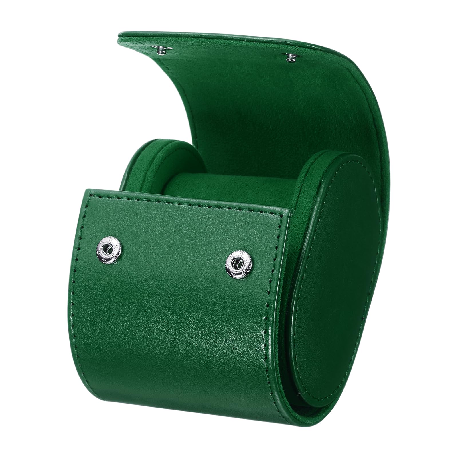 uxcell Portable Leather Watch Case for Men and Women, Single Slot Watch Roll Travel Case, Removable Cushioned Watch Storage Organizer, for Travel,