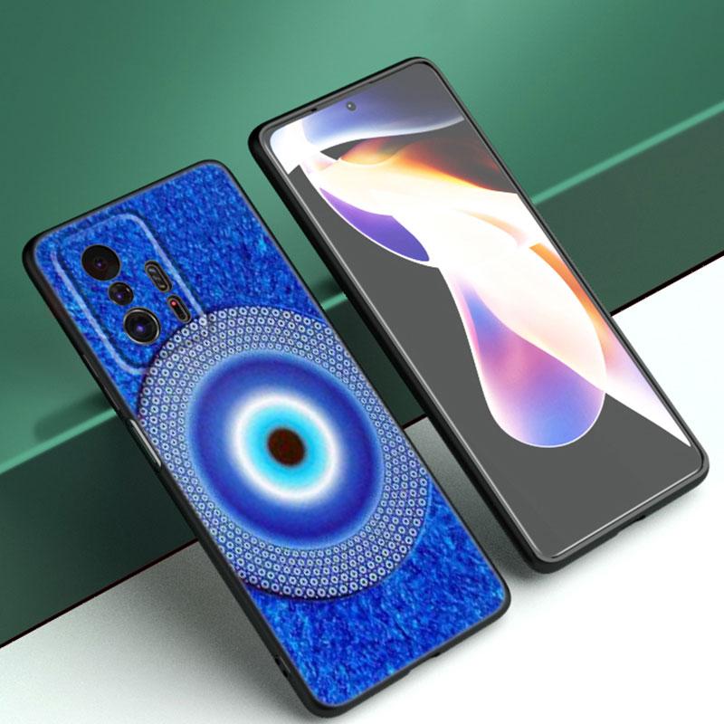 Blue Nazar Boncugu Evil Eye Phone Case For Xiaomi Mi A2 8 9 SE Note 10 10T 11 12 Lite 9T 11T 12S 12T Pro A3 6X 12X Black Cover