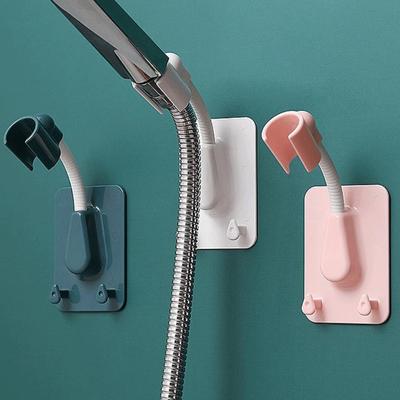 Adjustable Self-Adhesive Bathroom Shower Bracket Universal 360° Bath Shower Rail Holder Bracket