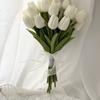 1pcs Mini White Tulip Artificial Flowers, Wedding Home Decor, Realistic Fake Tulips Gifts Birthday Graduation