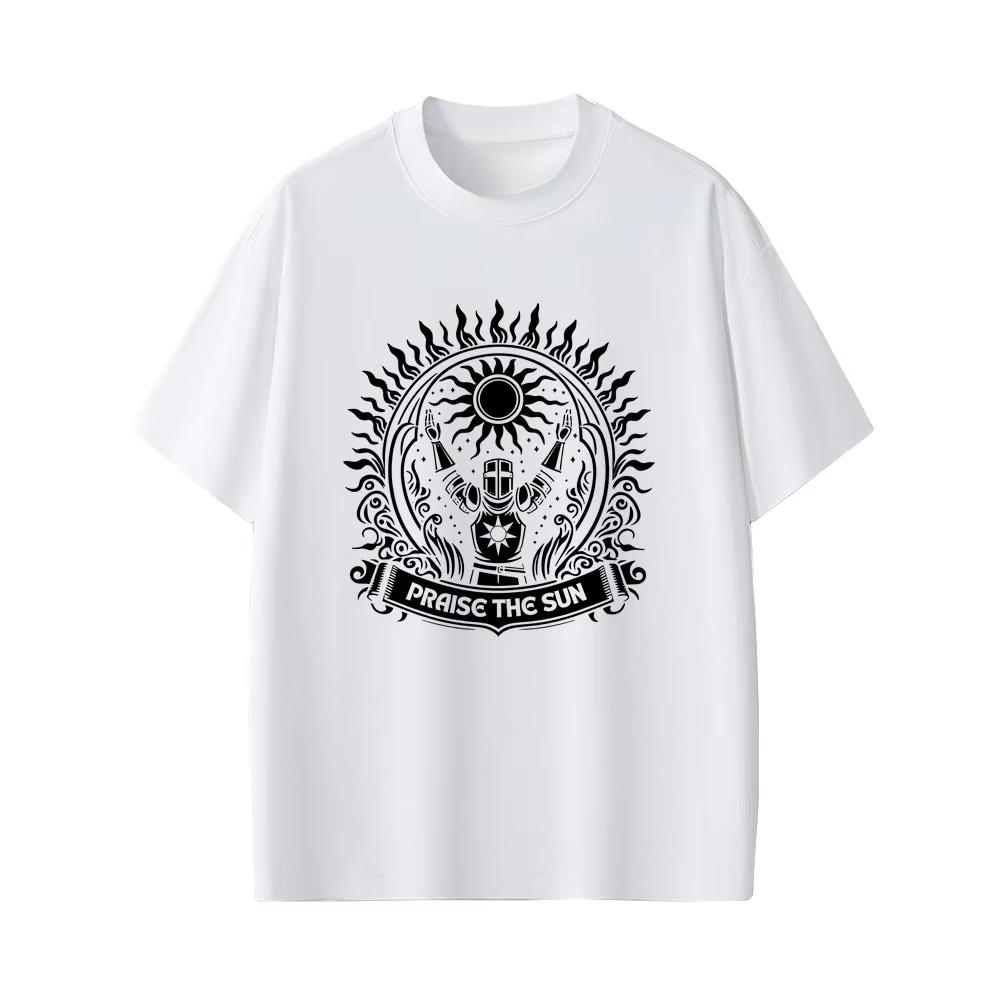 Dark Souls Praise The Sun Tshirt Men Women Fashion Gothic Rock Tshirts Mens pure Cotton Vintage T Shirt Game Lovers Fans Gift