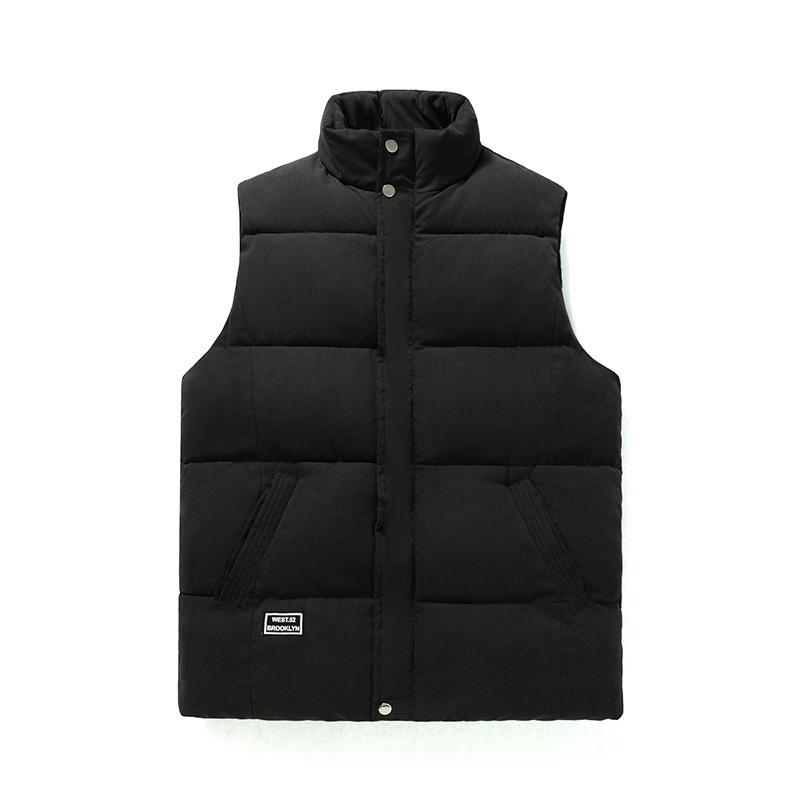 

Vest men s autumn and winter coat trendy deerskin velvet men s vest slim vest student personalized cotton vest tide M (80-45 kg) чорний