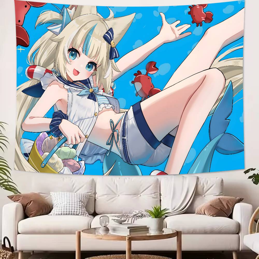 Virtual Artists Kawaii Hot Sameko Saba Tapestry Popular Room Decoration Wall Tapestry Art Room Home Decor Wall Art Decor