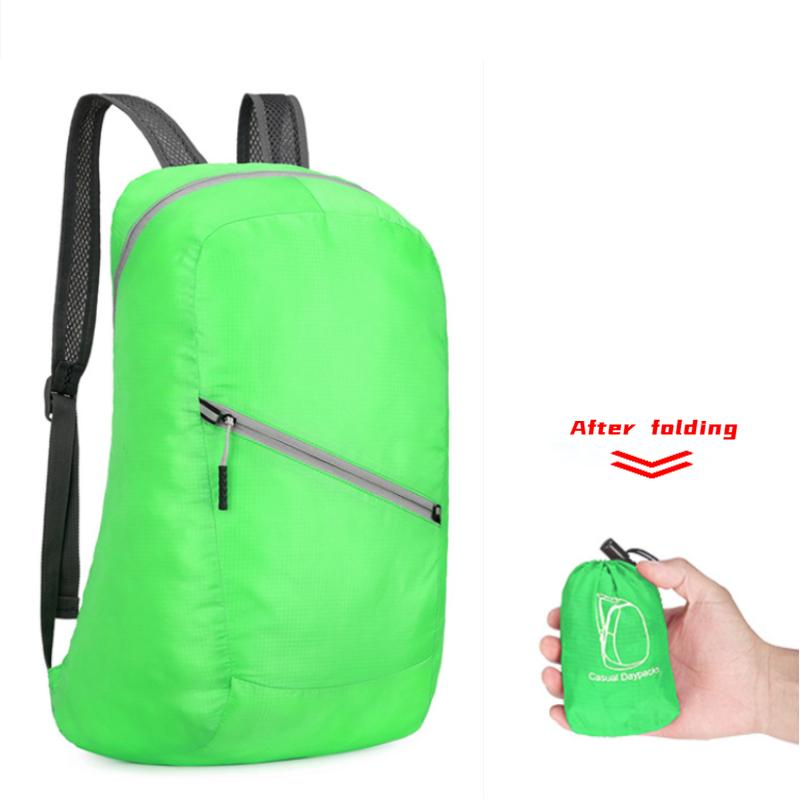 Складной Сверхлегкий Уличный Рюкзак Мужской Женский Альпинистский Спортивный Рюкзак Портативный Дорожный Водонепроницаемый Рюкзак With waterproof зелёный