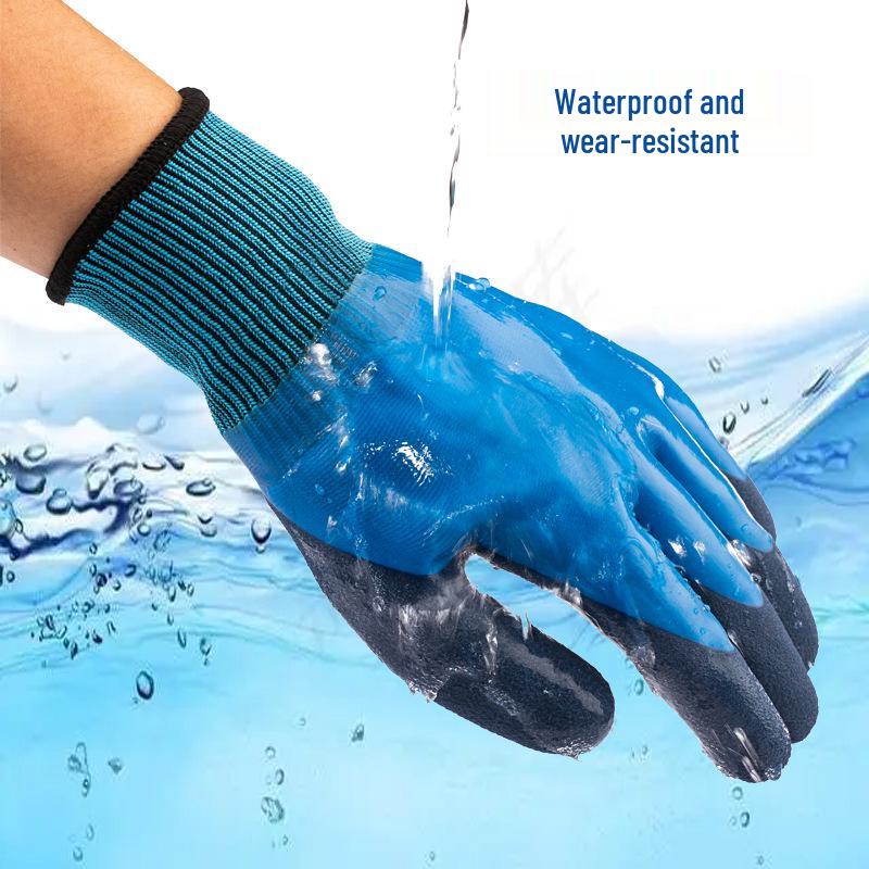 Waterproof Latex Anti-Slip Gloves: Durable, Double-Layered Protection for Men & Women In Aquaculture and Shellfish Work