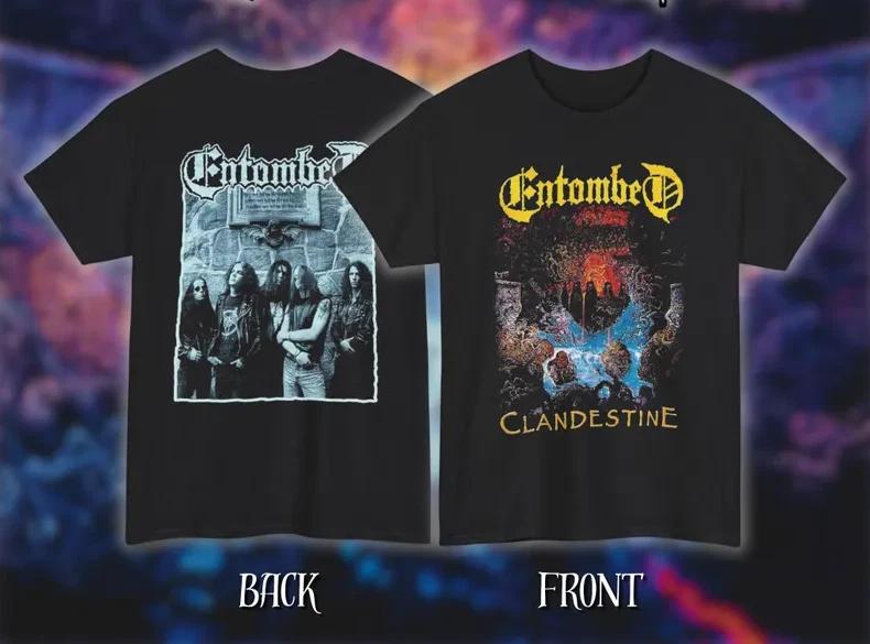 Entombed “Clandestine” Official Album Artwork Heavy Cotton Unisex Band Tee 3XL