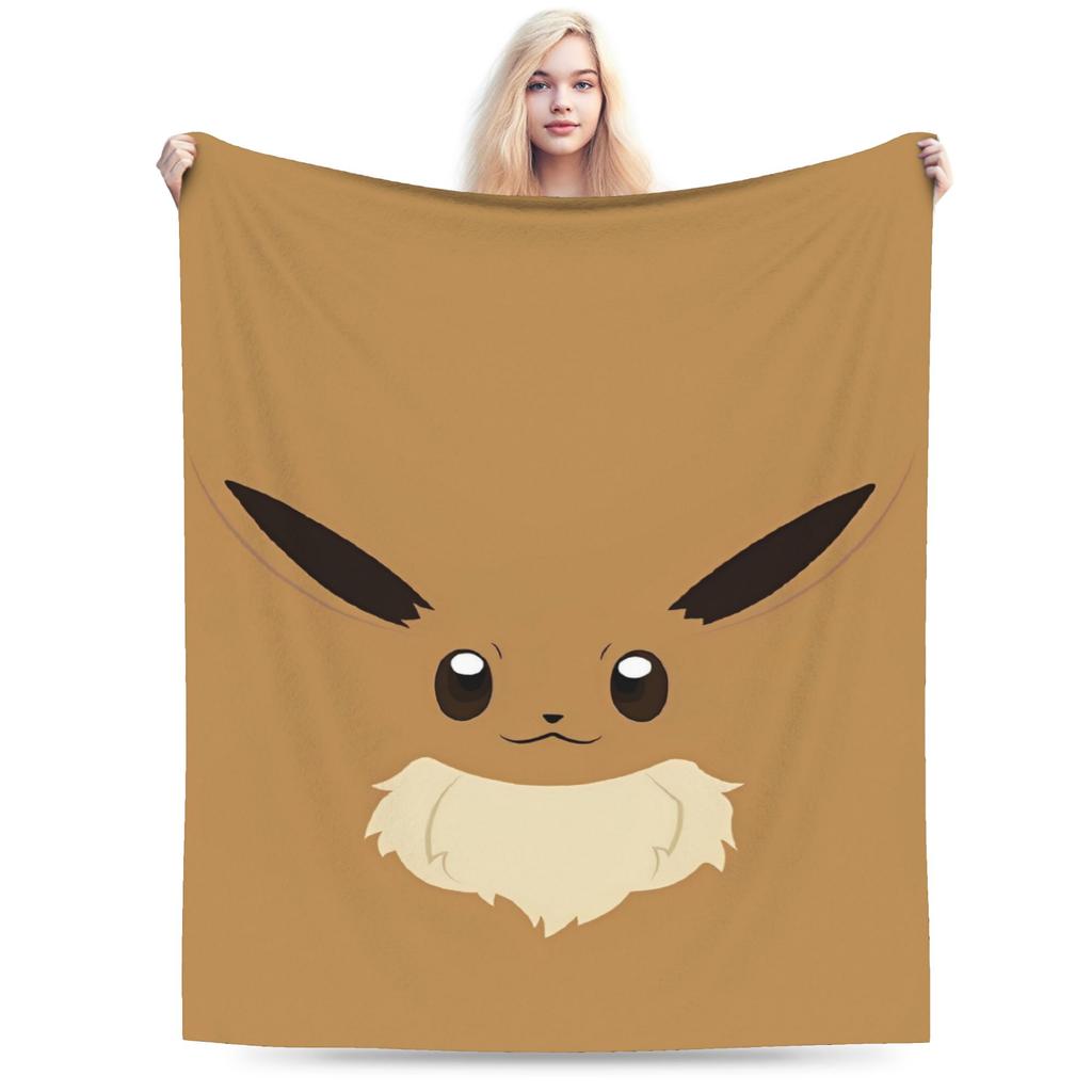 Funny 3D Pikachu Dotted Face Blanket Pokemoned Travel Flannel Bedding Throws For Living Room Soft Warm Quality Bedspread Gift