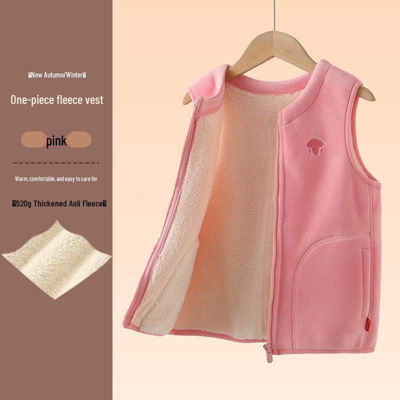 Boys' Thick Fleece Lined Winter Vest - Warm Outerwear for Big Kids