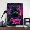 Gaming Cat Metal Poster Customized Wall Art Retro Vintage Tinplate Signs for Decoration At Home Decor Items Room Ornaments Plate