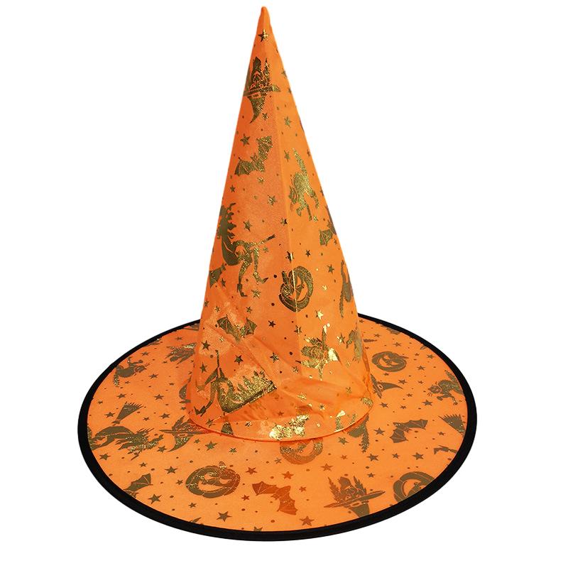 

Witch Hats Gold Embossed Hats Magical Makeup Halloween Party Ball Dressing Prop StyleL