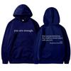 Women'S Shoulder Sleeve Fleece Sweater Plain Letter Print Kangaroo Pocket Drawstring Print Hoodie