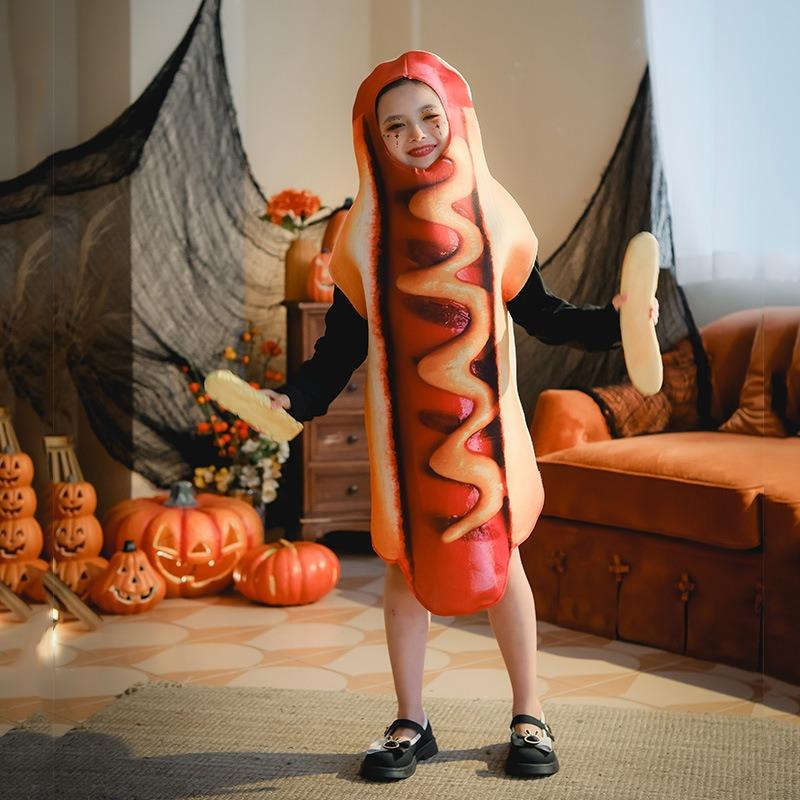 Halloween Kids Funny Food Hot Dog Costume Creative Party Fun Stage Cartoon Performance Costume