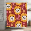 Modern Bathroom Shower Curtain Decor with Cartoon Animals Bright Flowers Fruit Design for Kids Bathrooms