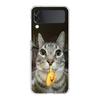 Transparent Phone Case For Samsung Galaxy Z Flip 3 4 5 6 7 Hard Folding PC Z Flip3 Flip4 Cover Funny Animal Cat