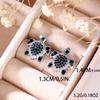Hot-selling Micro-inlaid Zircon Full Diamond Turtle Stud Earrings, Exquisite and Small Popular Jewelry Gift Box Earrings.