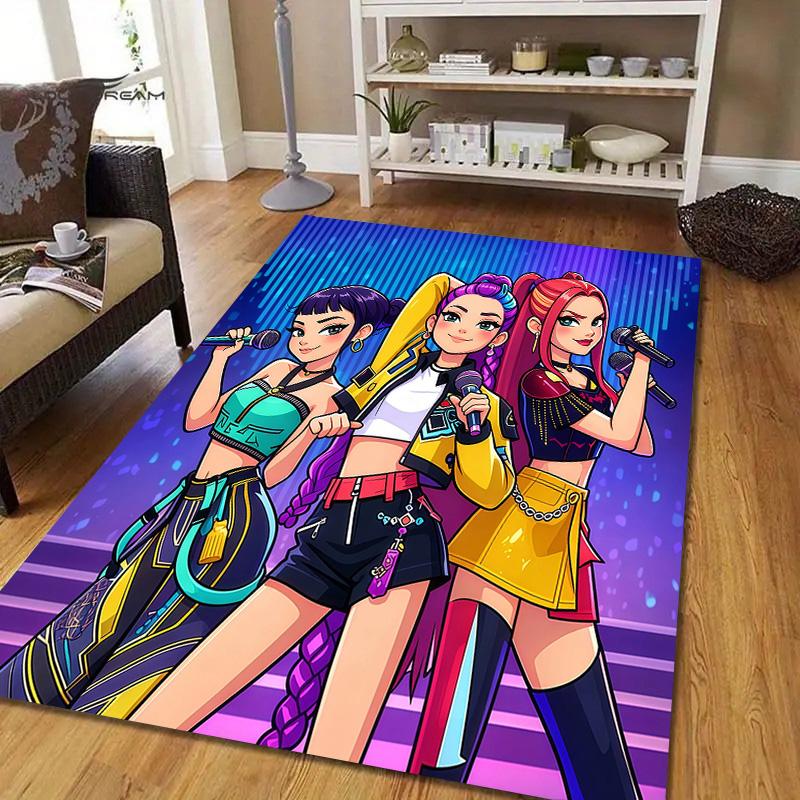 HUNTRIX Flannel Pattern Square Carpet,Area Rug,Carpet Rug for Living Room Bedroom Sofa Playroom Decor,Non-slip Floor Mat