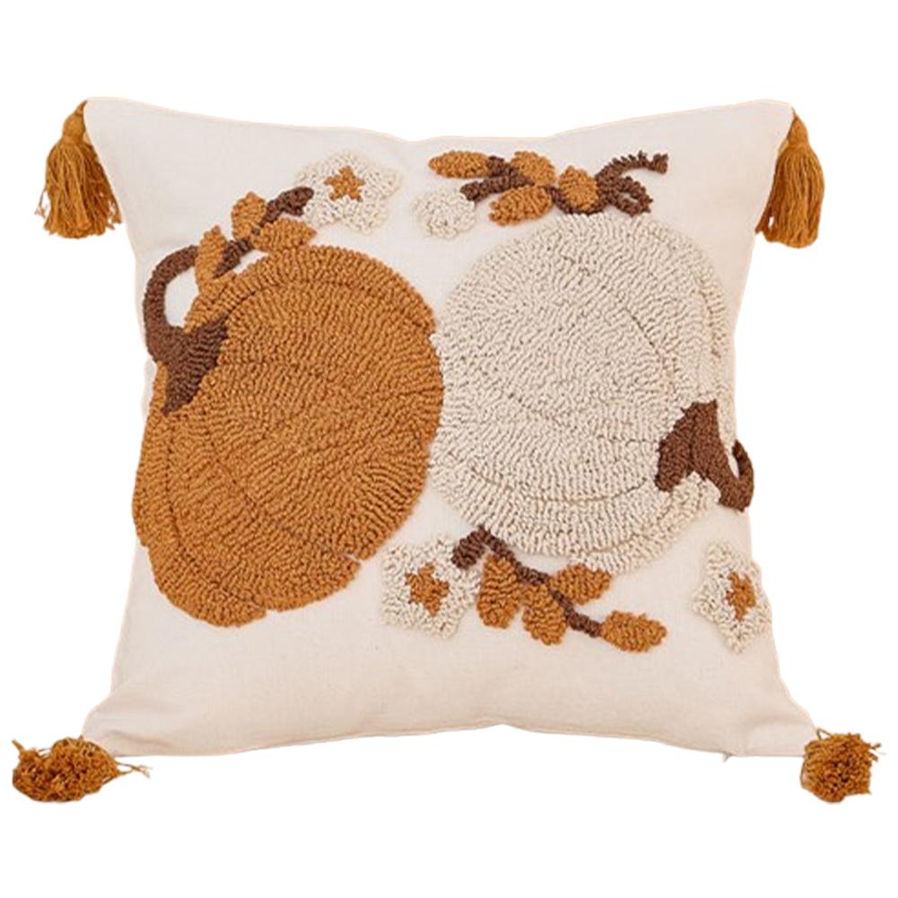 1 PZ Federa per Cuscino di Halloween LOZUJOJU Motivo Zucca Foglia Ricamo Tridimensionale Copricuscino per Divano Soggiorno Camera da Letto Arredamento Casa