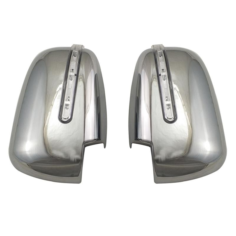 1 Pair Car Rearview Mirror Cover Door Mirror Cover With LED ABS For Mitsubishi L200 Triton 2016-