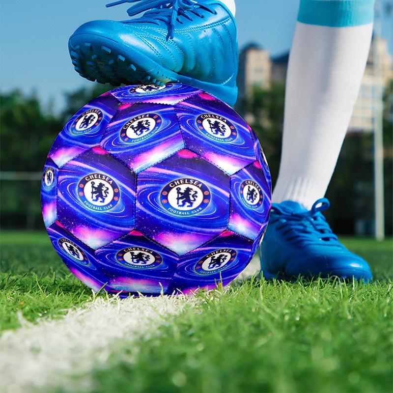 Chelsea F.C. Aufdruck Größe 5 Fußball, PU Abriebfester Fußball für Spieltraining und tägliches Üben, Geburtstagsgeschenk für Fußballfans