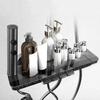 Grey Shower Set Four-Function Smart Digital Display Shower System Rainfall Pressurized Wall-mounted Piano Key Shower Faucet Set