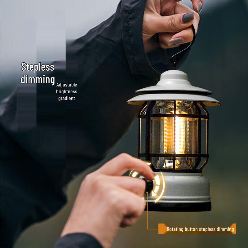 Retro Flame Effect Portable Camping Lantern