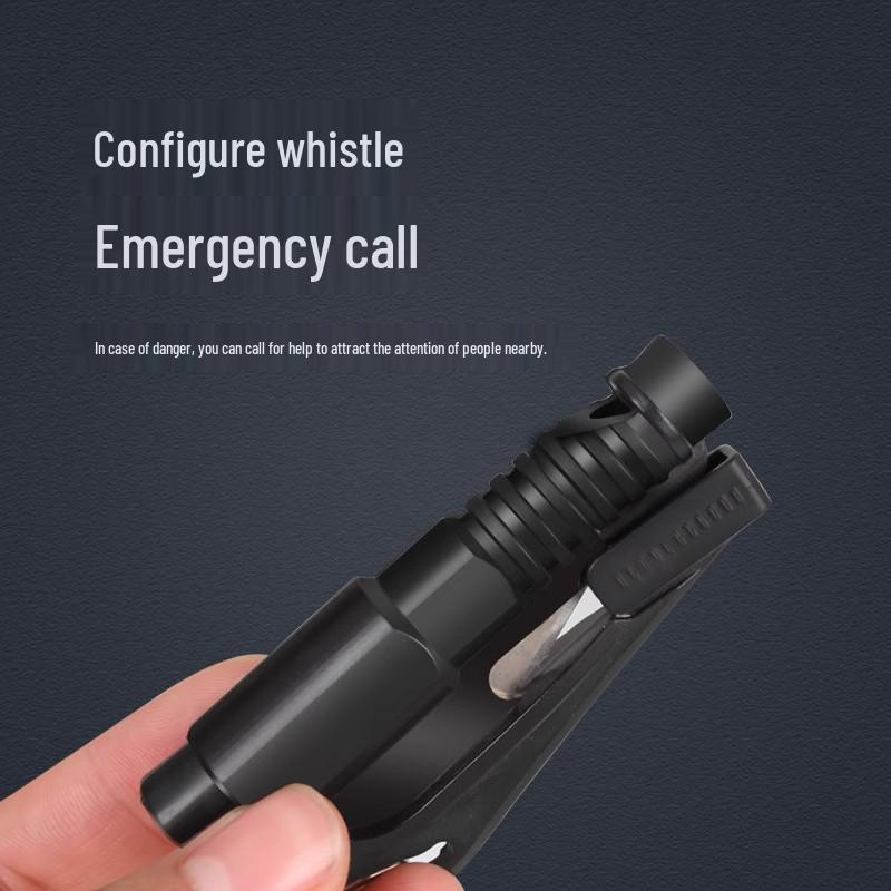 3-in-1 Safety Tool: Whistle, Car Window Breaker, Lifesaving Hammer Keychain