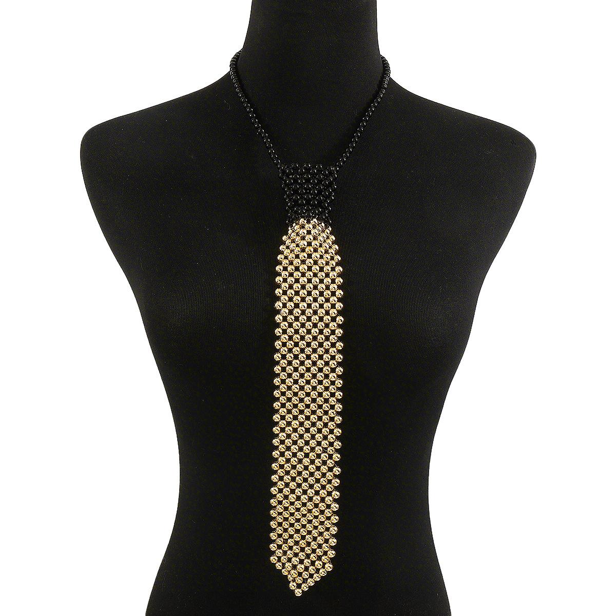 Креативное плетеное вручную жемчужное колье-галстук, бисерное колье-галстук из сплава, аксессуары для выреза